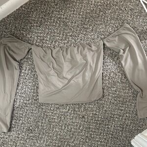 Elegant Gray Off-Shoulder Women's Top
